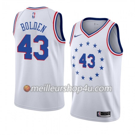 Maillot Basket Homme Philadelphia 76ers Jonah Bolden 43 2018-19 Nike Blanc Swingman
